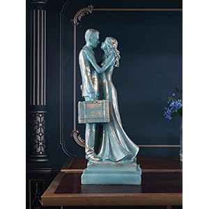 THE WHITE INK DECOR Couple Figurine Premium Handcrafted Lovely Couple Sitting Showpiece Figurine for Home and Living…
