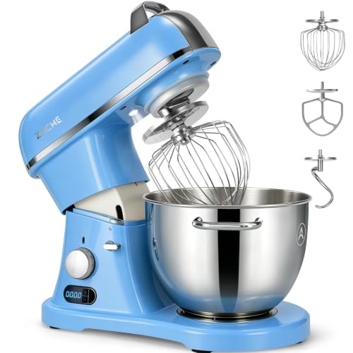 Image of ZACME 8.4QT Commercial Stand Mixer 800W with Aluminum Die Casting Meets the Standard of NSF /ANSI 8-2023, Mixers Kitchen Electric Stand Mixer with Stainless Steel 8L Bowl, Dough Hook, Whisk and Beater