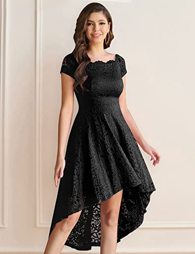 image for Dressystar Women's Lace Cocktail Dress Hi-Lo Off Shoulder Bridesmaid S