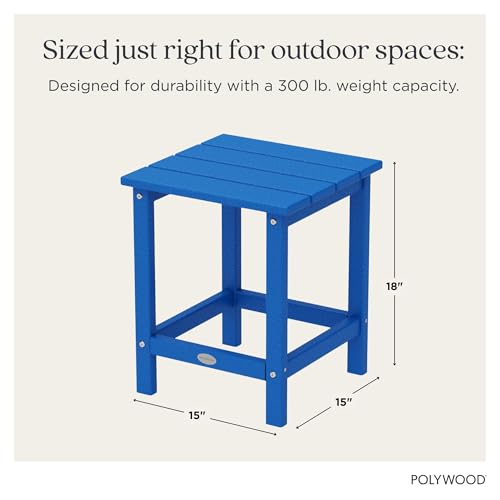 Image of POLYWOOD Long Island 18 inch Side Table, Pacific Blue