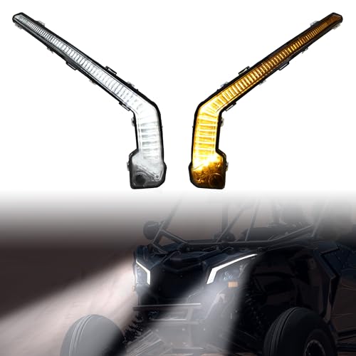 LDETXY Turn Signal Lights Front LED Fang Lights Signature Light Assembly for Can-Am Maverick X3 XDS XRS Max Turbo R Trail Sport 2017-2025 Accessories(2PCS, Replace #710004994, 710004995)