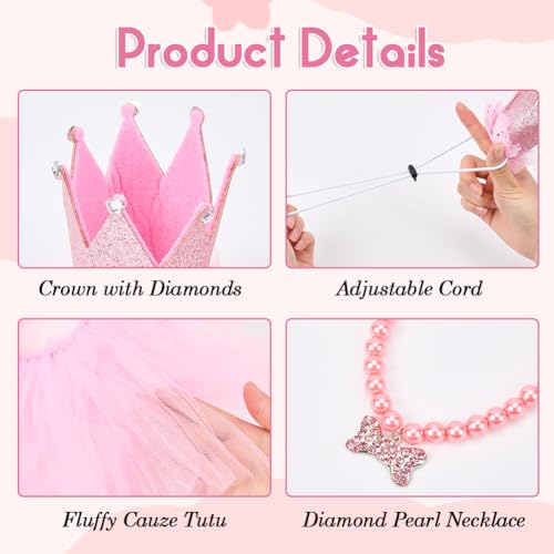 Disfraz Princesa para Perro Pequeño 3 Piezas Rosa miniatura 5
