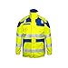 LOVPOSNTY 3 In 1 Reflective Jacket 10 Pockets Construction Jackets ANSI Class 3 Winter Work Jackets for Men(Yellow+Blue,2XL)