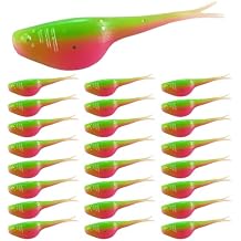 Split-Tail Crappie Lures - 24pcs Soft Plastic Lures for Bluegill, Panfish, Trout, Bass