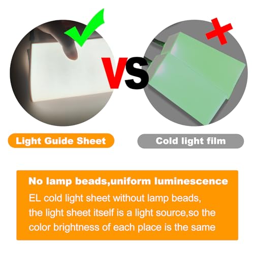 Image of El Panel Backlight 8.2 x 5.9 Inches Electroluminescent El Sheet Panel Light DIY El Cuttable Backlight Paper Lamplamp Sheet Neon for Cosplay Party Decoration Luminous Piece (Orange)