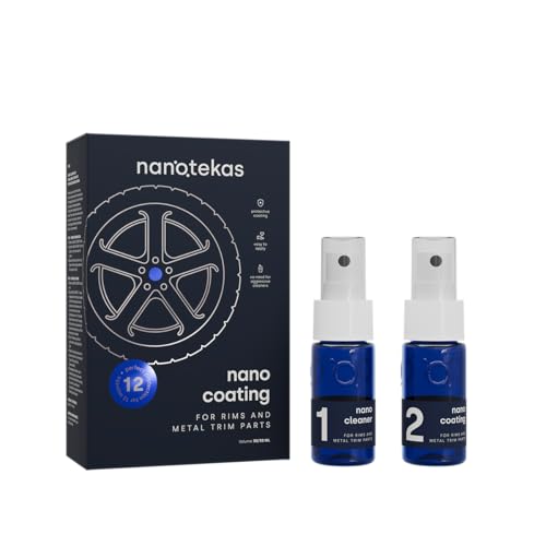 Nanotekas Nano Ceramic Coating for Cars - Rim and Metal Trim Ceramic Coating Kit. Easy to Use Wheel Ceramic Coating Suitable for All Rim Types - Brake Dust Repellent for Cars & Motorbikes