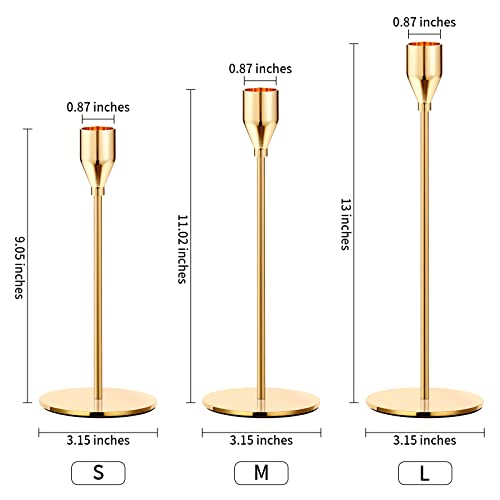 Oatnauxil FYZTA101 Metal Gold Taper Candle Holder For Wedding, Dinning, Party, Fits 3/4 Inch Thick Candle&Led Candles thumb #3