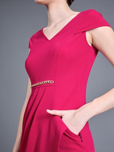 Image of Miss Chase Women's Sleeveless Collared Bodycon Above-Knee Polyester Dress