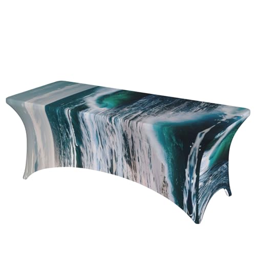 Nappe rectangulaire extensible contre les taches sur table ovale - 2