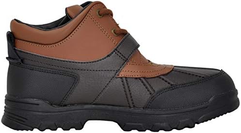 Polo Ralph Lauren Boys Dover Boot, Chocolate/Tan Leather Combat, 1 Little Kid | Image 5