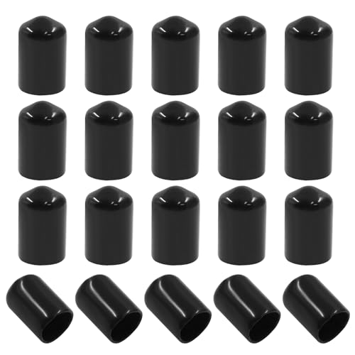 Image of 60 Pcs 8mm (5 /16 inch) Rubber End Caps Bolt Screw Protector, Black | PVC Flexible Impact Absorbing, Prevents Scuffs Dust Rust, Fits 8-8.5mm Round Tube Threads, Indoor Outdoor Use