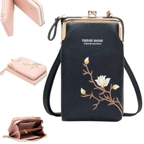 Forever Savour Women Sling Cross-Body Wallet with Mobile Cell Phone Holder,Forever Savour Mobile Phone Bag