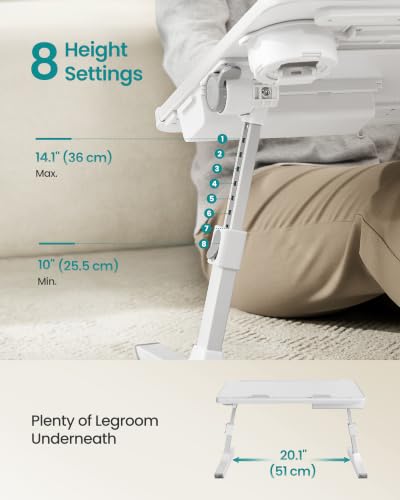 Image of SONGMICS Bed Laptop Desk, Foldable, Adjustable Height, 15.7 x 22 Inches