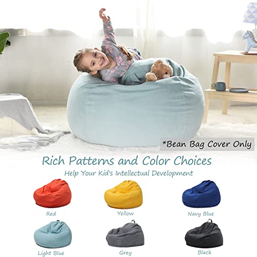 Yuppielife Stuffed Animals Bean Bag Chair Cover Candy-Colored Bean Bag（Just Cover, No Filling）/Extra Large Stuff 'N Sit Organization/Toy Storage Bag/Kids Toys Organizer（38'',Mint Green） #TOP4