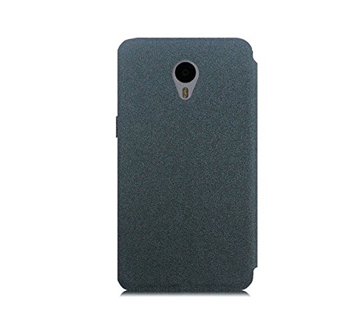 Image of Heartly GoldSand Sparkle Luxury PU Leather Window Flip Stand Back Case Cover for Meizu M2 Note - Best Black