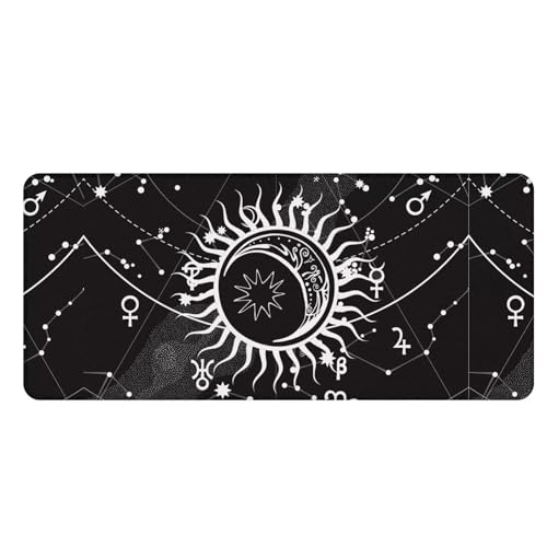 UOQFHHM Gaming Mouse Mat for Women Desk Accessories Star and Moon Print Long Extended Desk Mat...