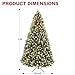 Hykolity 7.5 ft Prelit Christmas Tree, Artificial Christmas Tree with 350 Warm White Lights, 1446 Branch Tips, Metal Stand and Hinged Branches