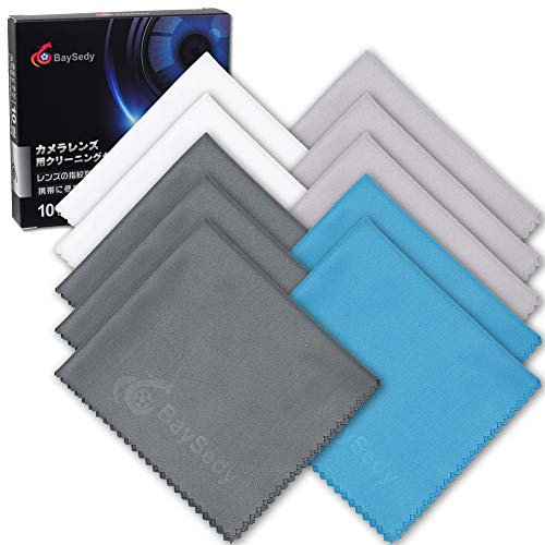 BaySedy 父の日ギフト クリーニングクロス メガネ拭き カメラレンズ や液晶画面用 マイクロファイバー 20×18cmの10枚セット(4色) JTB101