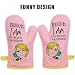 Miracu Oven Mitt, Funny Kitchen Cooking Oven Mitts, Pink Kitchen Accessories, Baker Stuff, Baking Gifts for Women, House Warming Gifts New Home Mothers Day Birthday Housewarming Present for Women Mom