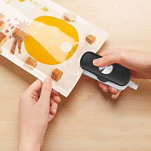 Feppo 2 In 1 Bag Sealer, Heat Sealer With Cutter, Portable Mini Sealing Machine Kitchen Gadget For Chip/ Plastic Bags Food Storage (Battery Included) #TOP6