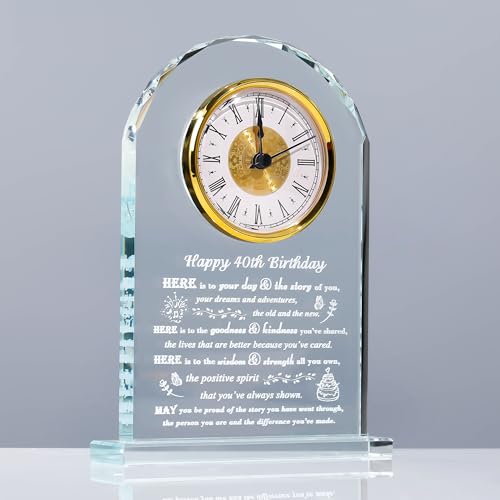 Movdyka Kristall Tischuhr 40. Geburtstag Geschenk