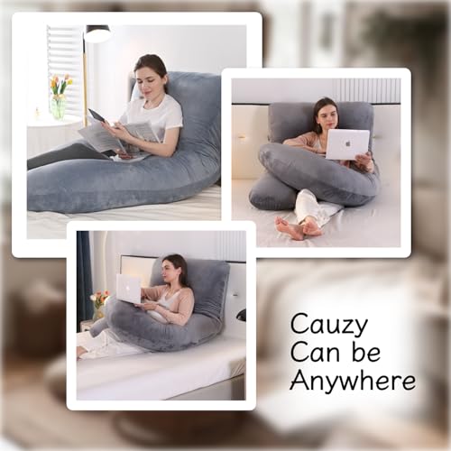 Image of ALLOPERA U-Shape Full Body Pregnancy Pillows, Maternity Pillow for Sleeping Support for Legs, Back, Neck, Shoulder, HIPS, Belly for Pregnant Woman, 57 inch Prenancy Pillow (Dark-Grey)