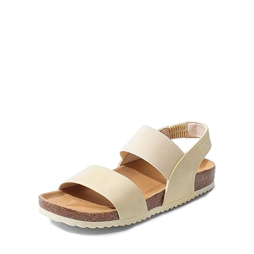 DREAM PAIRS Womens Wedge Sandals Soft Footbed Causal Open Toe Summer Shoes,Size 6.5,Beige,SDPW2202W-E