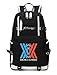 Produktbild WANHONGYUE Darling in The FRANXX Anime Backpack Schüler Schultasche Laptop Rucksäcke Freizeittasche Daypack Schwarz-1