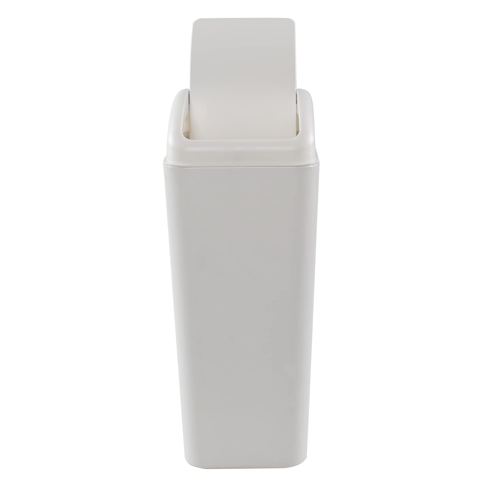 Leendines Waste Can with Swing Lid, 14 Liters Plastic Narrow Trash Bin