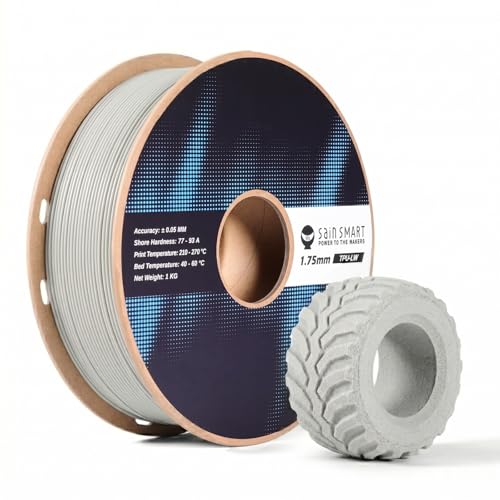 Filamento de poliuretano termoplástico SainSmart Flex TPU Air gris de 1.75 mm y 1 kg para 3D