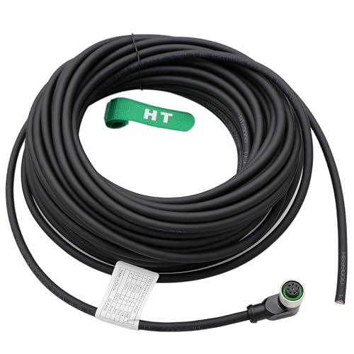 Câble M12 8 broches coudé vers fil nu HangTon blindé pour capteur 25m