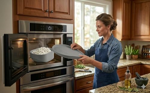 Image of Microwave Rice Cooker with Strainer - Easy & Quick Rice Steamer Pot for Microwave, Durable BPA-Free Home, Traveling, Kemp, Hotel Use Microwave Rice Maker for Steaming Rice (pack of 1)