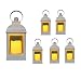 "Just In Time for Weddings" {6pc Set} 10" Decorative Lanterns + L E D Lighted Candle w/ Flickering + 5 Hr Timer Antique Looking for Indoor Ambient Home, Outdoor Patio or Party Lights, Weddings - White
