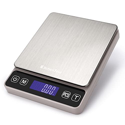 Kitchentour Digital Kitchen Scale - 500G/0.01G High Accuracy Precision Multifunction Food Meat Pocket Scale Jewelry Lab Carat Powder Scale With Back-Lit Lcd Display(Batteries Included) Gray #TOP2