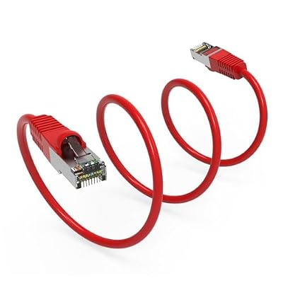FireFold Cat5E Shielded Ethernet Patch Cable Red 100ft - Internet Cable Snagless Boot Network Wire - High Speed Ethernet Patch Cable 350MHz FTP Cord - 4 UTP 24AWG Stranded Pure Copper Wire