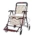 Chariot De Courses Automoteur pour Personnes Âgées, Caddie Pliant À Quatre Roues avec Siège, Scooters Senior/Mobilité, Marchette Pliante (Vin Rouge)