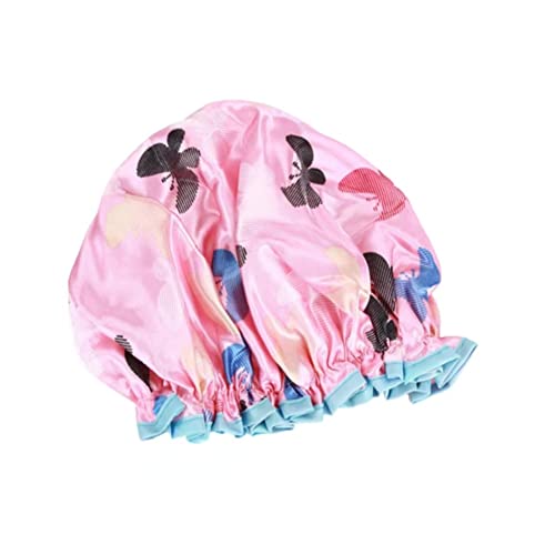 Double Layer Shower Caps, Shower Cap For Women, Hair Cap For Shower,Reusable Shower Cap,Shower Hair Cap,Waterproof Shower Cap (Pink) #TOP6