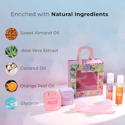 Image of Whimsy Beauty Everyday Glow Skincare Essential Kit for Kids & Pre-Teens | Kids Cleanser, Sunscreen, Sunscreen Spray & Moisturizer | Daily Skincare Kit | Pack of 5