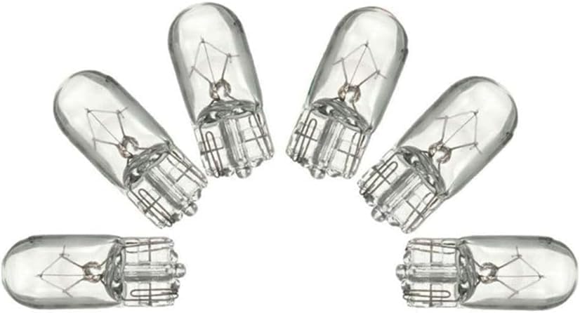 10Pcs DC24V 5W T10 501 194 W5W T3-1/4 Small Light Halogen Bulb 4300K Yellow | 24V T10 Bulbs 194 501 Clear Glass Wedge Base Bulbs for Motorcycle, RV and Cabinet, Boat and Landscape Lights, Auto, DC24V all