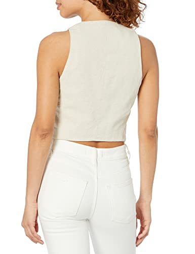 [BLANKNYC] Womens Linen Suede Vest, Bleached Sand, Small-Medium US2