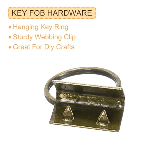uxcell 20Pcs 20mm/ 0.8-inch Key Fob Hardware with Keychain Ring for Bag Webbing Wristlets Lanyards, Dark Bronze - Image 4