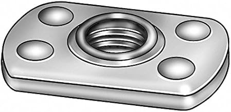 Weld Nut, 1/4-20, Tab Base, ST, Plain, PK50