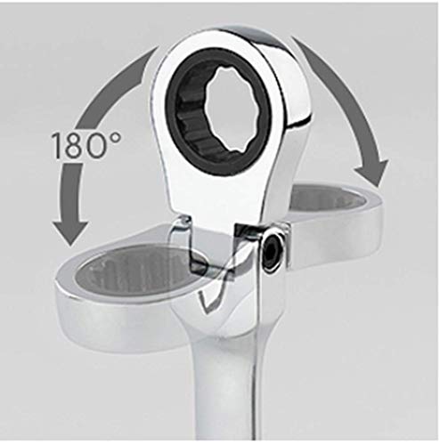 Flzosper 1/4 Inch Sae Flex-Head Geared Ratchet Wrench,Box End Head 72-Tooth Ratcheting Combination Wrench Spanner #TOP2