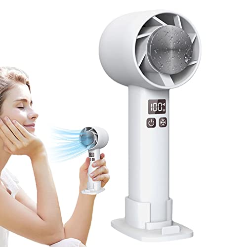 Ventilador portátil Recargable, Ventilador de refrigeración de aire acondicionado mudo, Ventilador de refrigeración personal con pantalla digital 1800mAh 3 velocidades 1800mAh 4-8 horas