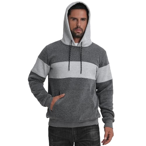 AyeGoo Fleece Hoodies Sweatshirts for Men,2/3 Pack Patchwork Athletic Workout Hooded Pullover With Kangaroo Pocket(M) by AyeGoo - Used condition - Image 6