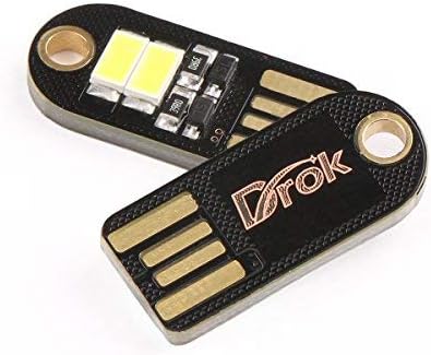 Mini USB LED Light, DROK 5PCS Portable Energy Efficient Kids Child Night USB Laptop Keyboard Light, 5V 100mA LED Keychain Lamp, Brightest LED Lamp for Emergency Security Lighting Home Decoration