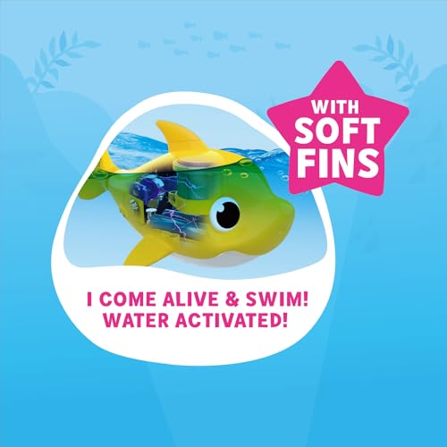 Robo Alive Junior Baby Shark New Silicon Fins Version Singing and Swimming Baby Shark (Yellow) by ZURU by Robo Alive - Image 2