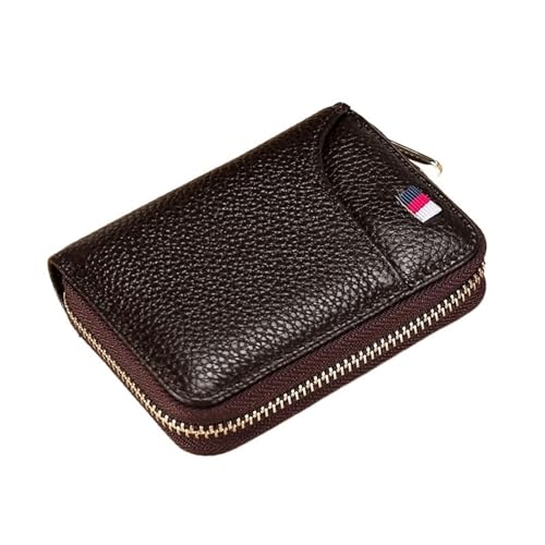 Anti-Theft Simple Card Holder Multi-Card Slot Retro Accordion Card Holder Wallet Card Holder(Coffee)