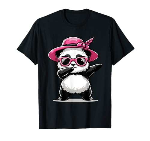 Divertido panda dabbing con sombrero, lindo panda y danza dab Camiseta