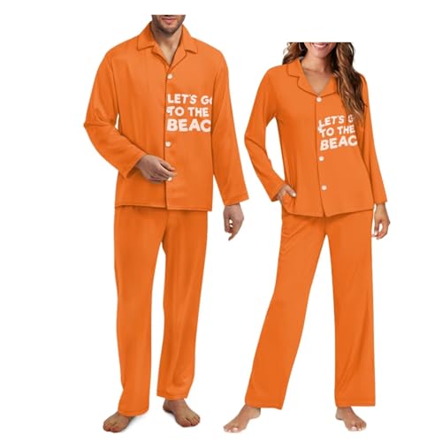 Winter-Matching-Couple-Set-For-Women-and-Men-Sleepwear-2Pcs-Pajamas-Button-Top-and-Pants-Lightweight-and-Breathable